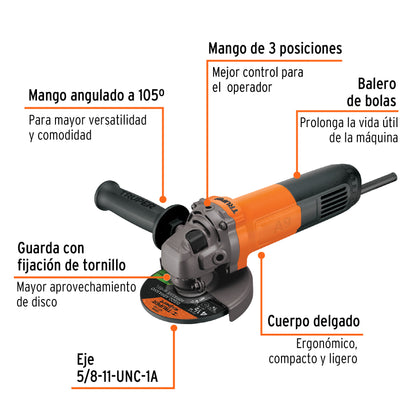 Esmeriladora angular 4-1/2" - Truper - ESMA-4-1/2A9